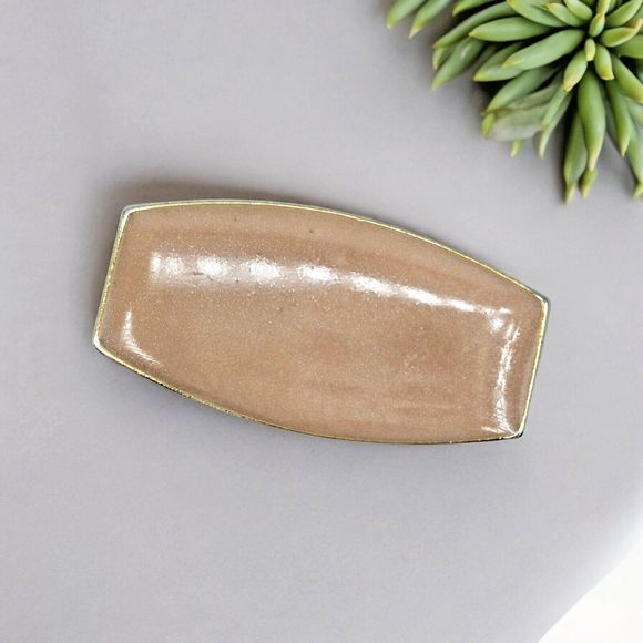Weekenders Modernist Brooch Pendant Vintage Taupe Enamel Vertical or Horizontal - Picture 1 of 11